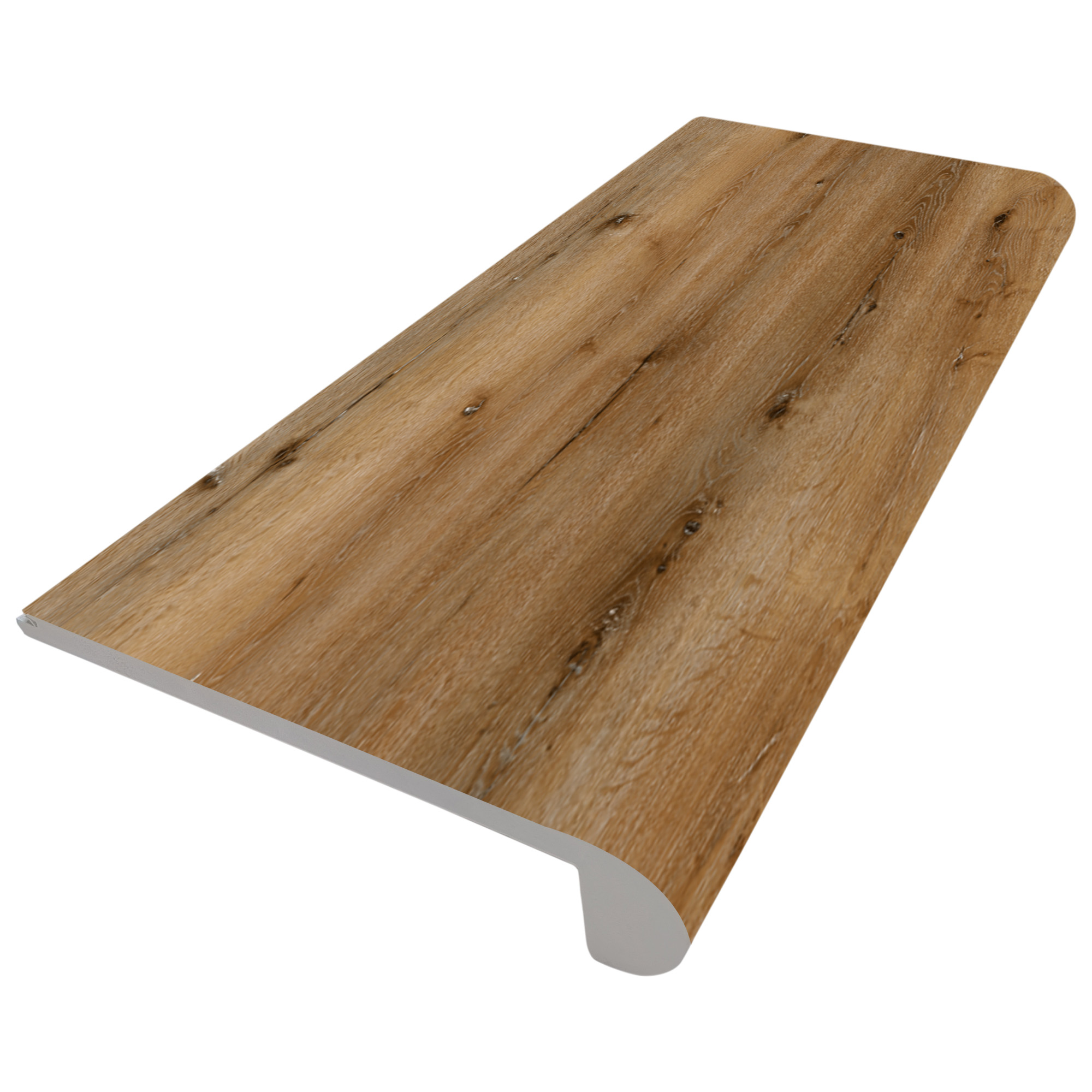 Natural Essence Plus Series LI-NE201-S Flush Stair Nose, 94-1/2 in L, 4.34 in W, 0.2 in Thick, SPC, Sequoia